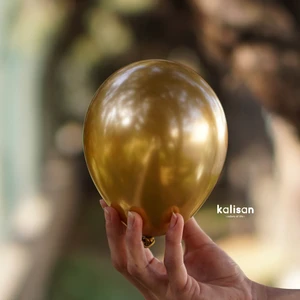 Deniz Party Store 5 Inç Minik Krom Balon 12,5 cm Çap 10 Adet Gold Renk