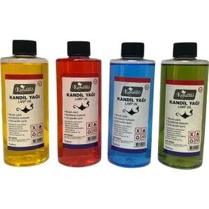 4 Set Sarı Kırmızı Mavi Yeşil Kandil Yağı Kokusuz Dumansız Iç Mekan Gaz Lambası Yakıtı 250 ml 4 Set