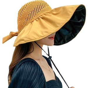 Moda Kadın Güneşlik Şapka Açık Plaj Balıkçı Şapkası Yaz Bisiklete Binme Anti-Ultraviyole (Yurt Dışından)