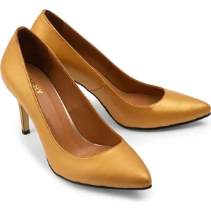 Hakiki Deri Sarı Kadın Stiletto