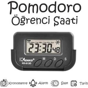 Pilli Kronometre ve Alarmlı Mini Digital Masa Saati