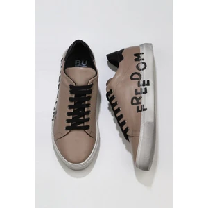 Bueno Shoes Gri Siyah Deri Erkek Baskılı Spor Ayakkabı