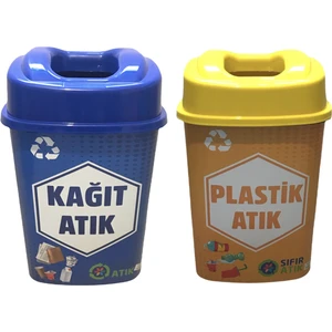 Sıfır Atık Geri Dönüşüm Atık Kutusu 4'lü Set-60 Lt
