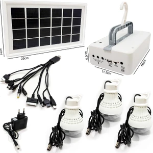 Silver Toss Güneş Enerji Solar Aydınlatma Seti 1W+46LED Usbli 3 Lambalı ST-1901