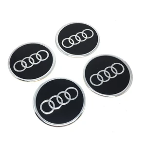 Audi Jant Göbeği Alüminyum Sticker Yapıştırma 60mm 4'lü Set