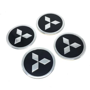 Mitsubishi Jant Göbeği Alüminyum Sticker Yapıştırma 60mm 4'lü Set