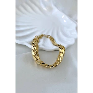 Trend Collection Urban Unisex Kalın Gold Çelik Bileklik