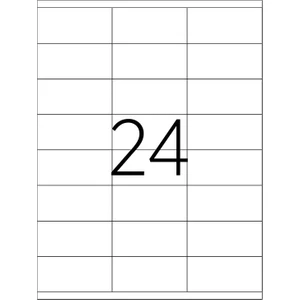 Etiket TW-2324 100 A4 Sayfa Lazer Etiket 70 x 35 mm A4 Sayfada 24 Etiket