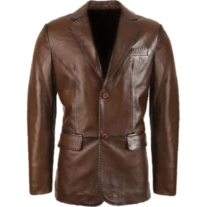 Derimonts Deri Kahverengi Blazer Deri Erkek Ceket