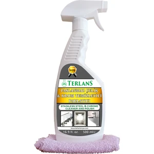 Terlans Parfümlü Asansör Temizleyici Paslanmaz Çelik ve Krom Parlatıcı 500 ml + Mikrofiber Bez