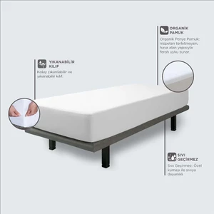 Velfont Respira Organik Cotton Sıvı Geçirmez Alez 180 x 200 cm