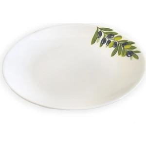 Zeytin Desenli Tabak /Çap 21 Cm / 4 Adet