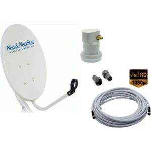 Next NextStar 70CM Çanak Anten Set Çanak Anten+Lnb1(Tekli)+10 Metre Kablo -Tekli Lnb