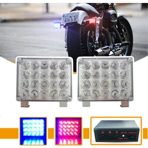 Panjur Arası Modlu 40 Ledli Çakar Lamba Kırmızı Mavi 20x2 cm