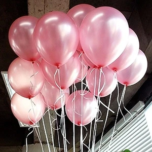 Deniz Party Store Pembe  Metalik Latex Balon 10 Adet