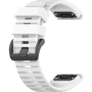 Garmin Fenix 5 - 5 Sapphire - 5 Plus Için Quick Fit Özellikli Silikon Kordon Kayış Beyaz
