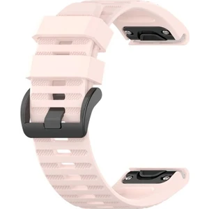 Garmin Fenix 5x Için Quick Fit Özellikli Silikon Kordon Kayış Açık Pembe