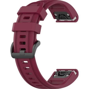 Garmin Fenix 6s - 6s Sapphire - 6s Pro Sapphire Için Quick Fit Özellikli Silikon Kordon Kayış Bordo