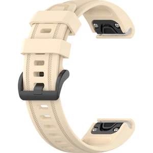 Garmin Fenix 6s - 6s Sapphire - 6s Pro Sapphire Plus Için Quick Fit Özellikli Silikon Kordon Kayış Krem