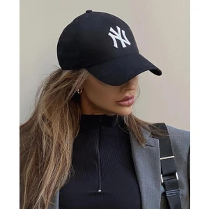 Takı Dükkanı Siyah Ny Cap Beyaz Nakışlı Unisex Şapka CP220
