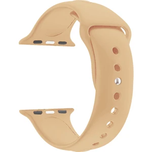 Apple Watch Se Için 44 mm Small Beden(S/m Size) Spor Silikon Kordon(54 Farklı Renk) Açık Kahverengi