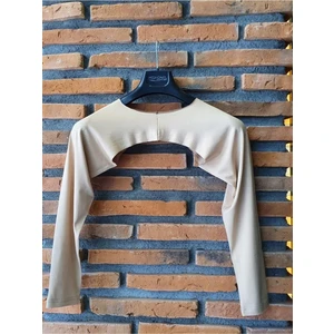 Moda Canel Tesettür Içe Giyilen Vizon Krem Renk Uzun Kol Bolero Içlik MCBLR005