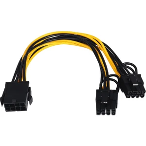 Pcı-E 8 Pin Dişi - Çift 8 Pin (6+2) Erkek Kablo 8pin Çoklayıcı Mining Ekran Kartı Uzatma Kablosu