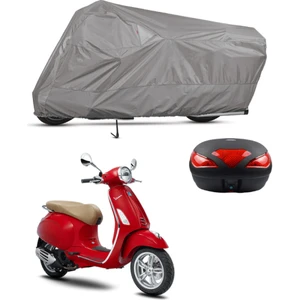 Vespa Primavera 150 Arka Çanta Uyumlu Motosiklet Brandası Motor Brandası (A+ Kalite)
