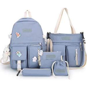 Öğrenci Okul Çantası Seti Mavi (Yurt Dışından)