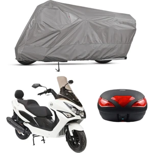 Daelim S3 Advance 250 Arka Çanta Uyumlu Motosiklet Brandası Motor Brandası (A+ Kalite)