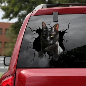 Araba Arka Cam Kedi Sticker Yapıştırma 17 cm A9