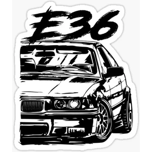 E36 Resmi Sticker Yapıştırma 16 cm 2 Adet