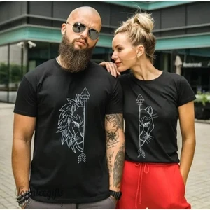 Sevgili Kombini Erkek Aslan Dişi Aslan Tişört