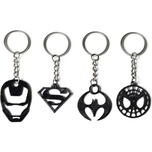 Kusoğlu Chainsaw Art İşbilen Teknoloji 4'lü Süper Kahraman Anahtarlık Seti (Superman, Batman, Ironman, Spiderman)