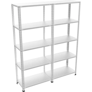 Galvaniz Raf Galvanizraf® 5 Katlı 2 Li Bitişik Galvaniz Çelik Raf Arşiv Rafı Depo Rafı Kiler Rafı 31X93X200