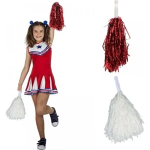 1 Çift Kırmızı Beyaz Renk 23 Nisan Gösteri Ponponu