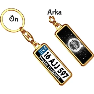 Hediye Zengini Kişiye Özel Volvo Parıltı Beyaz Logo Tema Plaka Anahtarlık