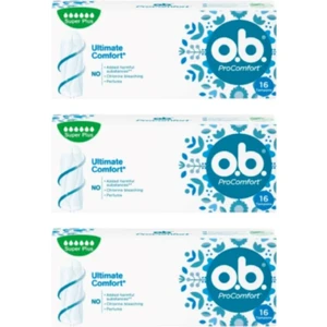 O.b. Procomfort Tampon Süper Plus 16'lı 3 Paket (Toplam 48 Adet)