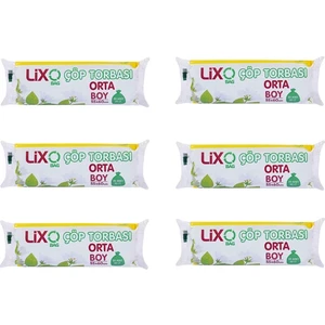 Lixo Orta Boy Çöp Torbası 55x60 Cm 20'li Rulo (6 Paket) Mavi