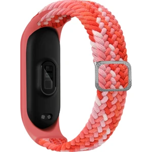 Xiaomi Mi Band 7 Renkli Kırmızı Için Naylon Örgülü Saat Bandı
