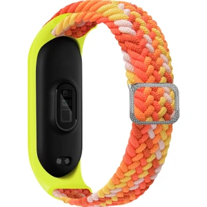 Xiaomi Mi Band 7 Renkli Turuncu Için Naylon Örgülü Saat Bandı