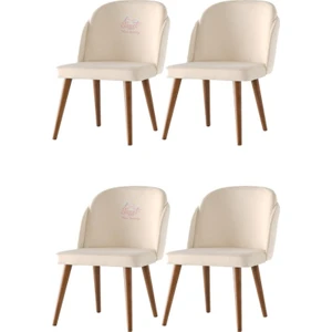 Sweet Home 4 Adet Limon Sandalye Ahşap Ceviz Sandalye Mutfak Salon Yemek Odası Sandalyesi