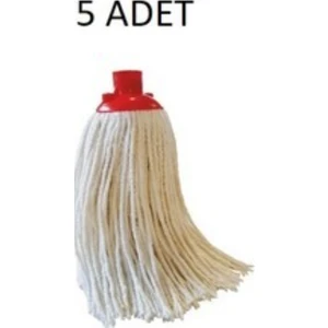 Adil Store Yedek Paspas İpli Mop Başlığı % 100 Pamuklu  Beyaz Optik İplikten 5 Adet