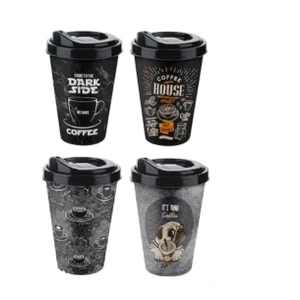 Pi İthalat Kahve Bardağı - Kapaklı Desenli 650ML