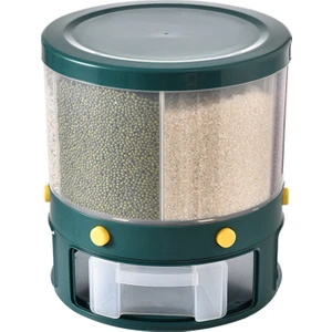 6 Bölmeli Döner Baharat/bakliyat Saklama Kutusu - Yeşil (Yurt Dışından)