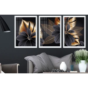 Çerçeve Home Black Copper Plant Leaf Çerçeve Seti