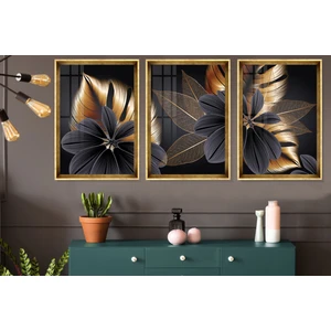 Çerçeve Home Black Copper Plant Leaf Çerçeve Seti
