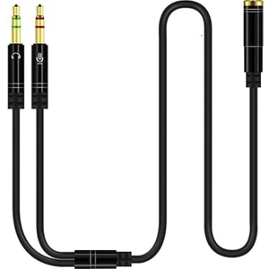 Kulaklık Mikrofon Ayırıcı Kablo Aparat 3.5mm Dişi 2x3.5mm Erkek Kulaklık Mic Audio Y Splitter Headphone