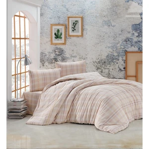 Buldan Işi Otantik Bordo Çizgili Gipürlü Çift Kişilik Kutulu Nevresim Takımı