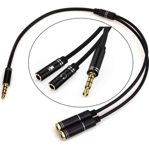 Kulaklık Mikrofon Birleştirici Kablo Aparat 3.5mm Erkek 2x3.5mm Dişi Kulaklık Mic Audio Y Splitter